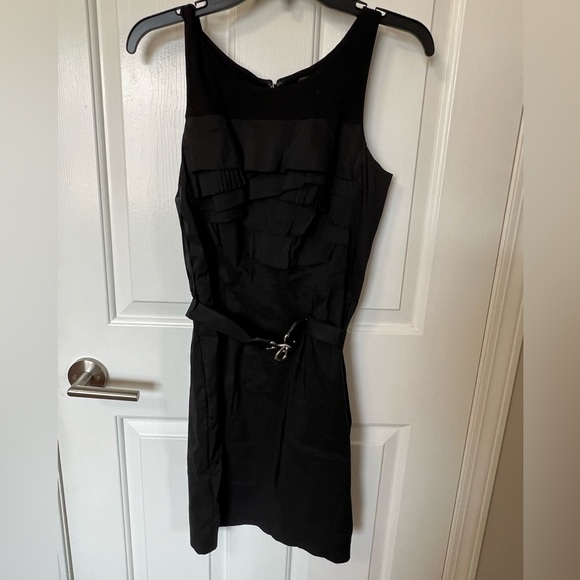 BCBG Belted Ruffle MIDI Dress - Picture 4 of 4